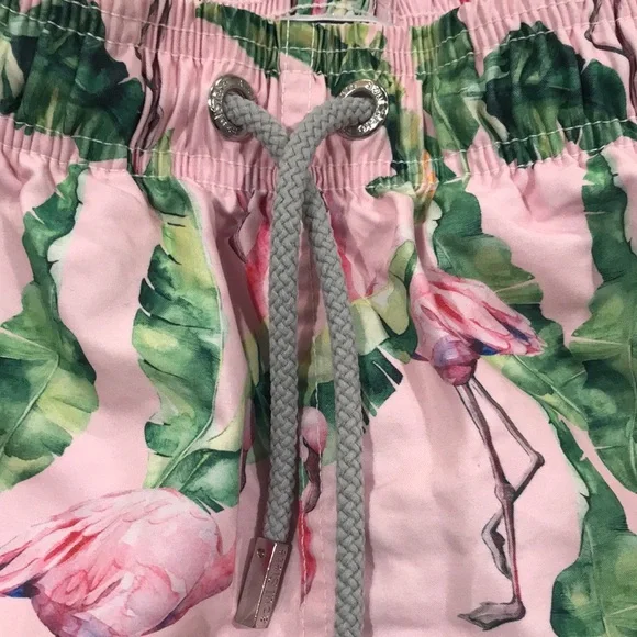 azul Siete Swim Trunks Mens Small Pink Flamingo Beach Coastal - Picture 3 of 12